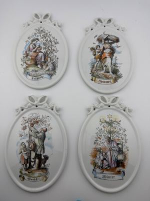 Tettau Porzellan Wandplatten "Vier Jahreszeiten" Set