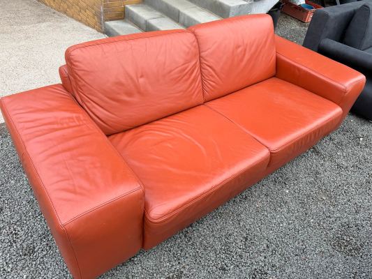 Kunstleder-Couch Orange